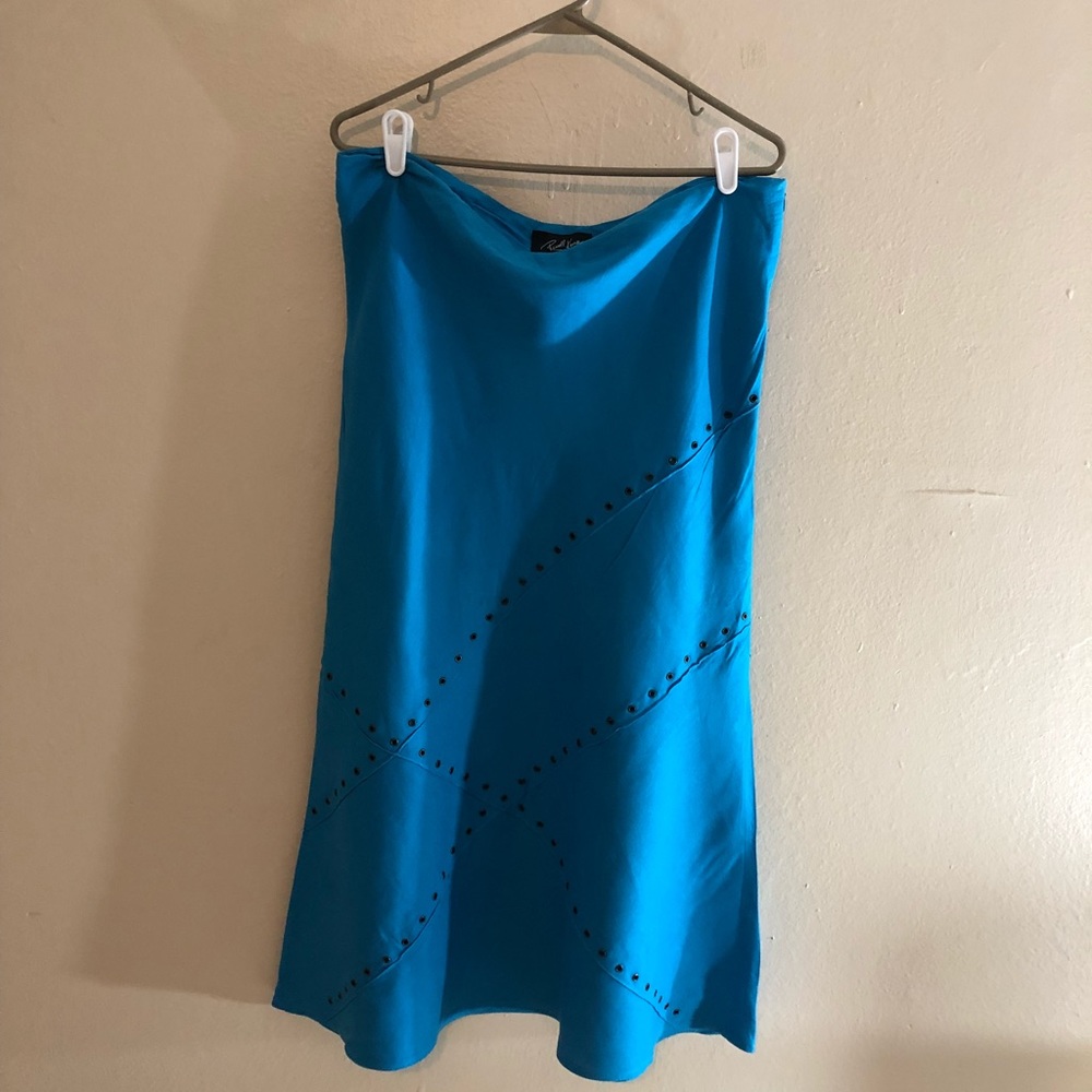 🌂Russell Kent Linen Blend Sz. 12 Turquoise Skirt